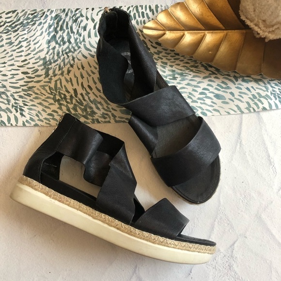The wishbone collection black espadrille sandals 8 - Picture 1 of 8